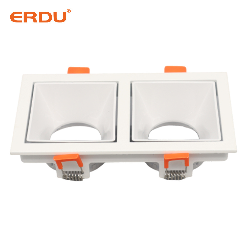 ERDU Round Square Downlight Frame Ceiling Spot Light Housing Led Downlight Fixture GU10 MR16 LED Module Housing