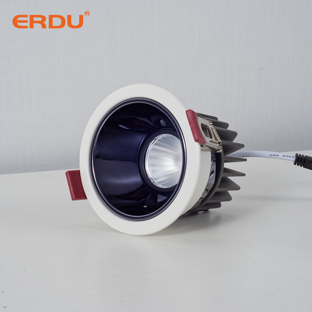 ERDU Adjustable Deep Anti-Glare Led Down Light Smart Dimmable Ceiling Recessed Led Downlight