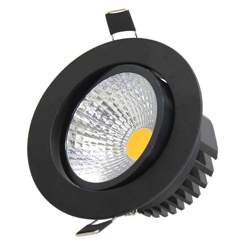 Led Spotlight For Home Hotel Lamp Black COB Recessed Ceiling Light Rotating Led Flood Spot Light  3w 5w 7w 9w 12w 15w