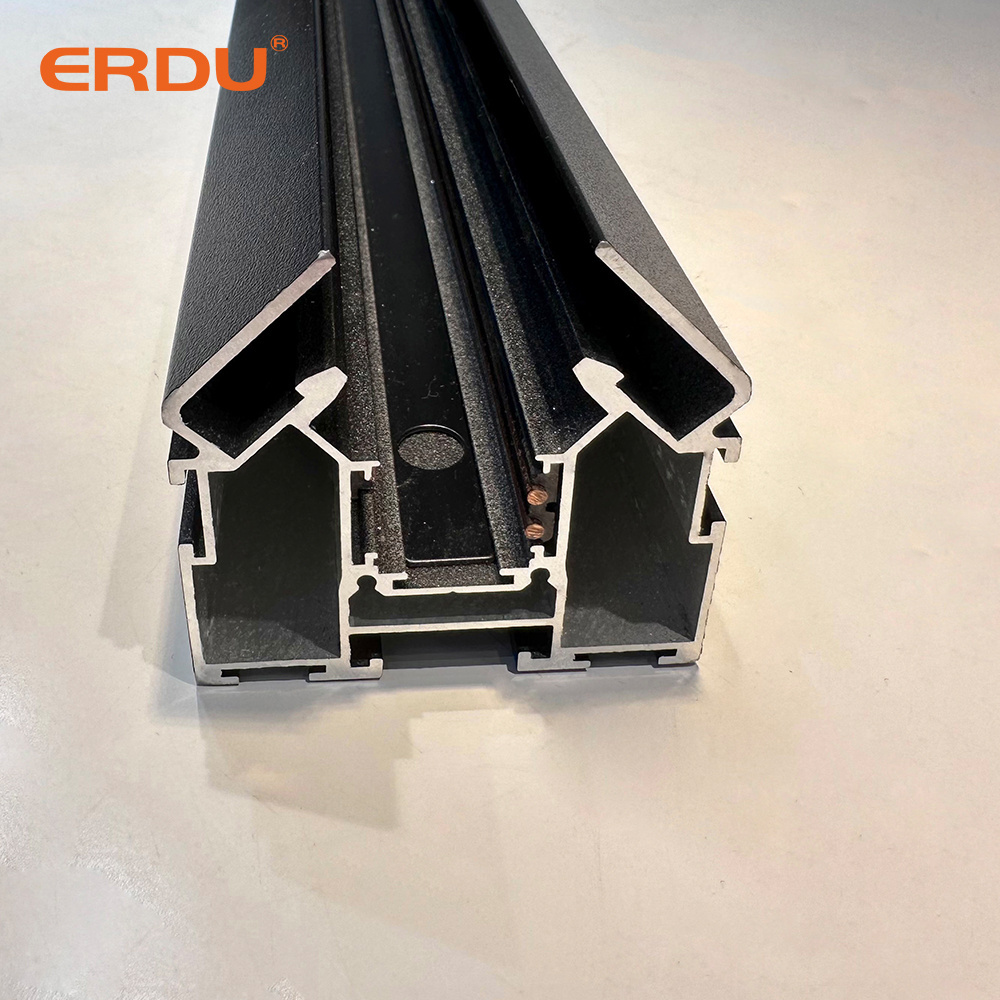 ERDU Good Quality 1m 2m 3m Magnet Track Rail DC 48V Surface Mounted Led Magnetic Light Track Rail for Fabric Stretch Ceiling