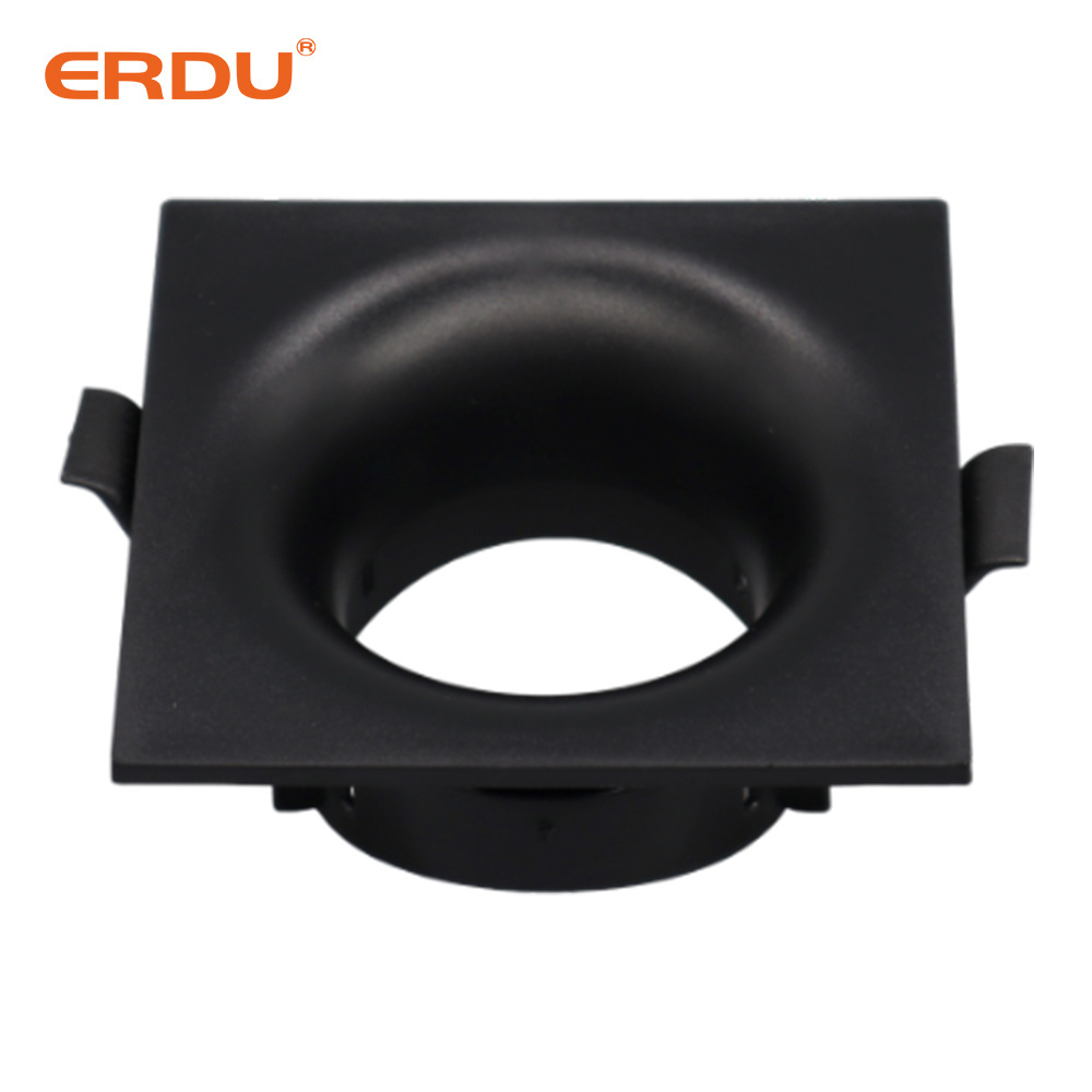 ERDU Round Square Downlight Frame Ceiling Spot Light Housing Led Downlight Fixture GU10 MR16 LED Module Housing