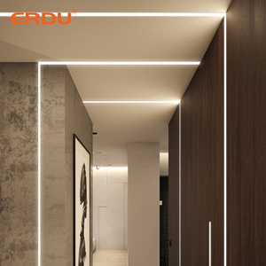 ERDU Custom Led Strip Light Aluminium Profile Recessed led Profile Aluminum Channel White Black Led Profile Light