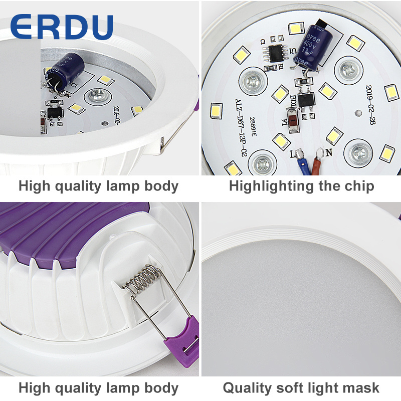 New Design High Quality Led Downlight 7W Round Recessed Fire Rated Downlight Lamp Lighting