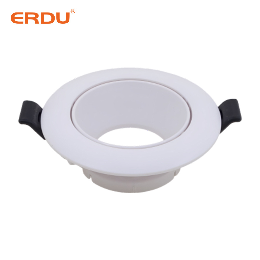 ERDU Round Square Downlight Frame Ceiling Spot Light Housing Led Downlight Fixture GU10 MR16 LED Module Housing