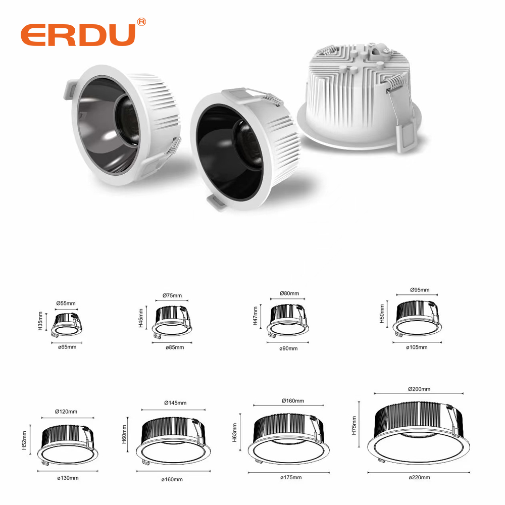 ERDU App Control Zigbee Smart Led recessed downlight Wholesale Indoor Aluminum Cob Spot Light Recessed Round Spotlight