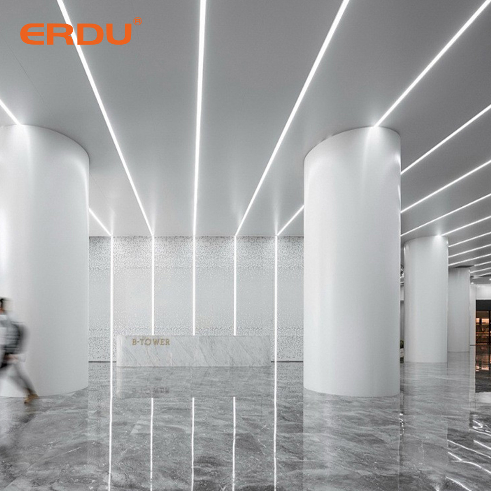 ERDU Custom Led Strip Light Aluminium Profile Recessed led Profile Aluminum Channel White Black Led Profile Light