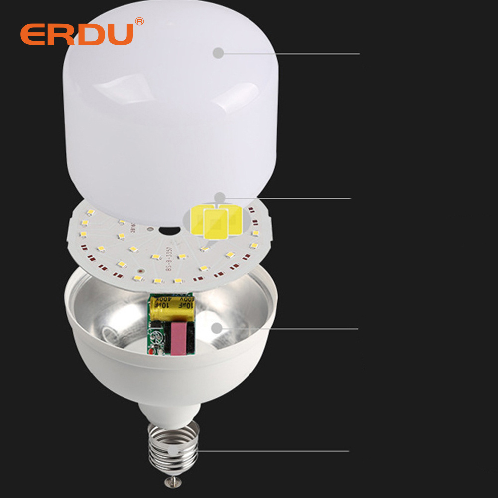 ERDU Wholesale Residential Lampada Led Bulb Lamp E27 Ceiling Bulbs Light Plastic Coated Aluminum Led Bulbs