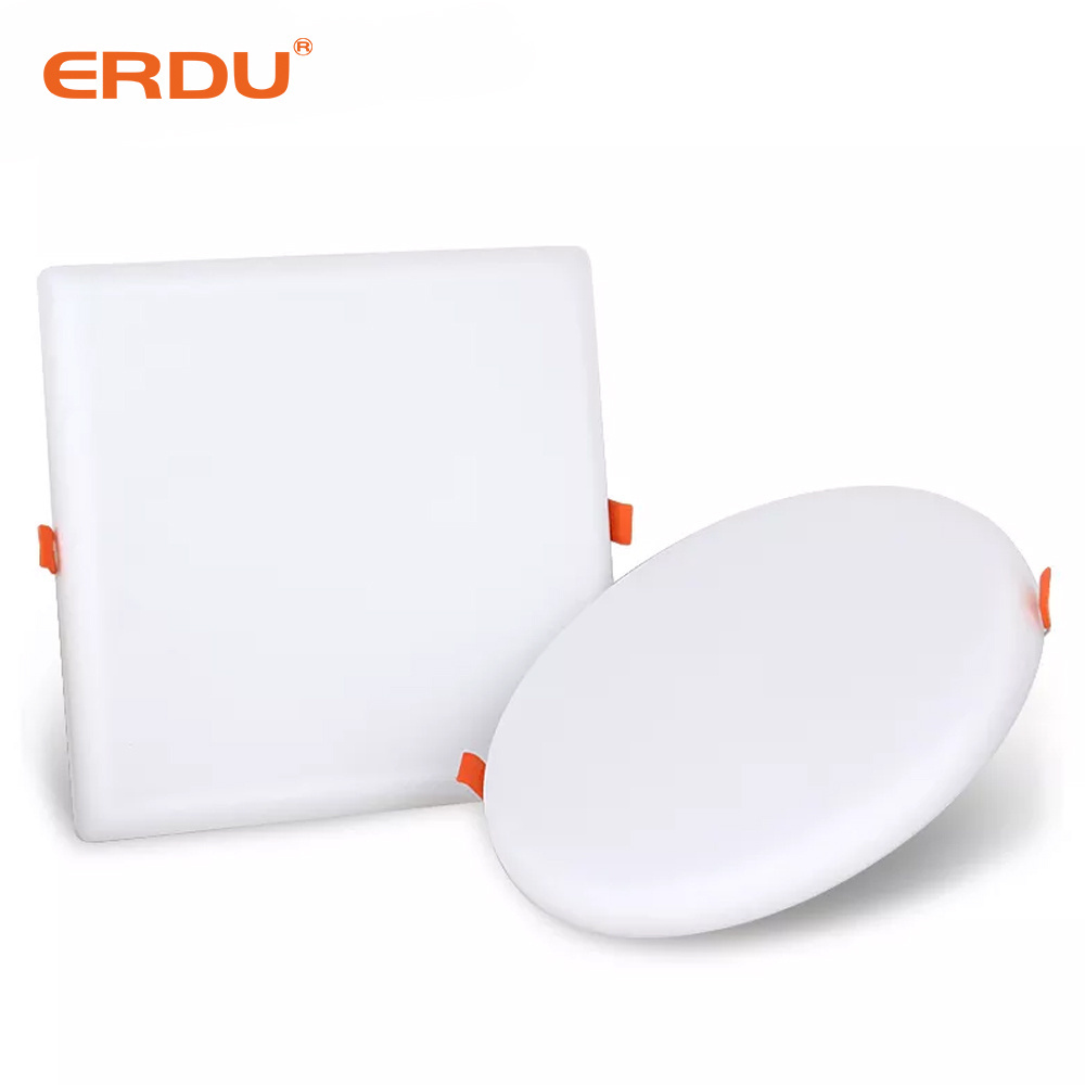 ERDU Indoor Panel Lighting Adjustable Recessed Mounted Frameless Round 3D Ceiling Square Round Led Panel Lights