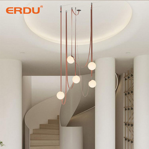 ERDU Modern Customized Hanging Chandelier Restaurant Bar Office Wired Chandelier Designer Led Belt Pendant Light