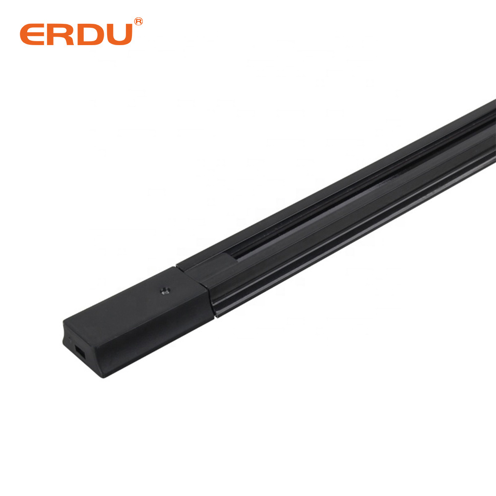 ERDU 1m 1.5m 2m 2 Wire 3 Wire 4 Wire Aluminum Track Spot Light Rail Connector Led Track Light Accessory Adapter Linear