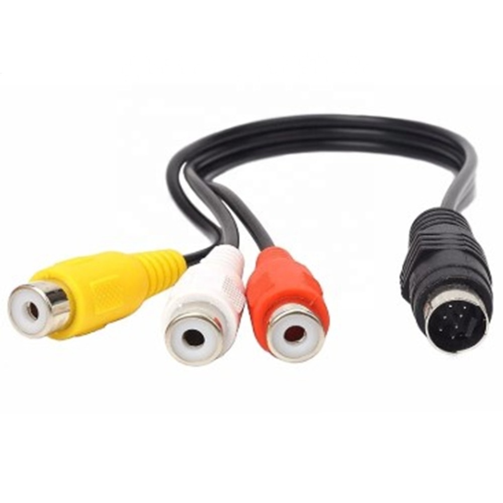 ERE S Video 7 Pin to 3 RCA Female RGB Component Cable 7 Pin Mini DIN S Video Male to 3 RCA Female Cable for DVD/TV/HDTV/VCR'