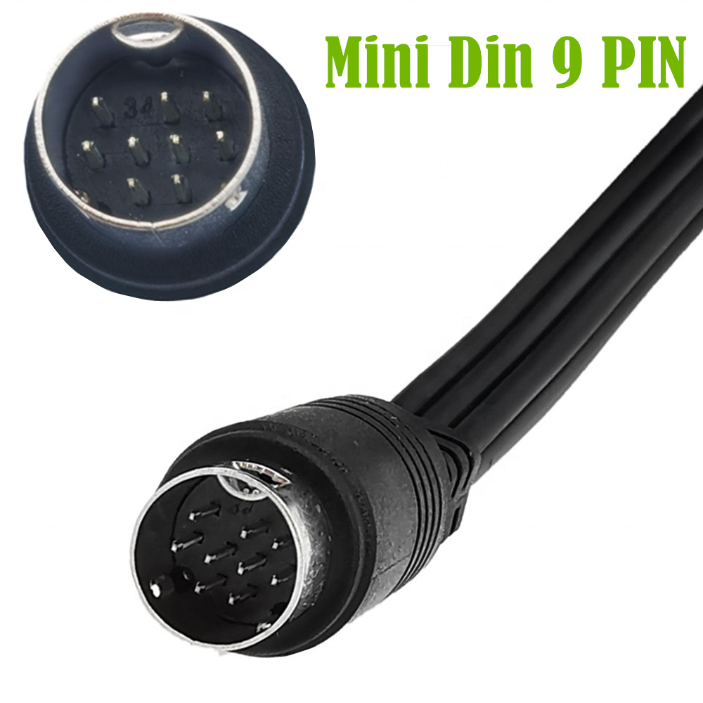 mini DIN 9-pin Male to 6RCA Audio and Video DIN Cable for TVs .displays. audio video receivers.monitoring equipment,.and more