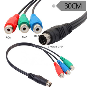 7-Pin S-Video to HDTV / 3 RCA RGB (Red, Blue, & Green) Component HDTV Video Cable