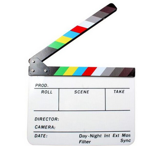 Acrylic Colorful Clapperboard TV Film Movie Slate Cut Role Play Prop Hollywood