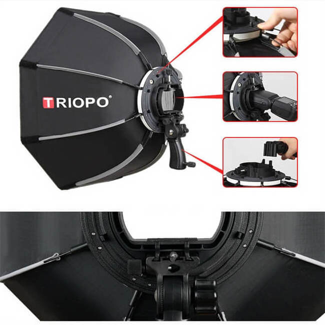 TRIOPO KS2-65  65cm Octabox Speedlight softbox  for flash photo studio lighting soft box photography accessories