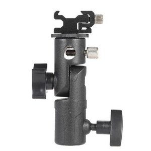 E Shape Universal Metal Flash Bracket Stand Hot Shoe Speedlite Umbrella