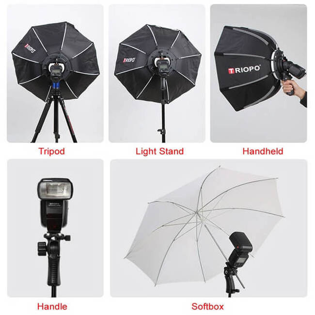 KS90 TRIOPO 90cm Photo Octagon Umbrella Light Softbox with handle For Godox V860II TT600 photography studio accessories soft Box