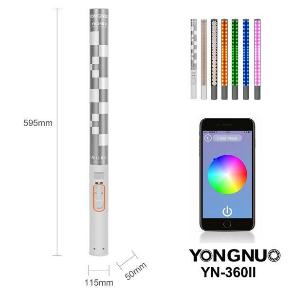 YONGNUO YN360II YN360 II 3200K-5500K Changeable RBG Colorful Handheld LED Video Light with Built-in 5200mAh Lithium Battery