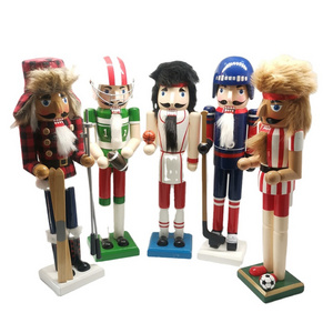 2021 New Products 15 Inches Nutcracker Wooden Decoration Christmas Decorative Nutcracker With Hand Painted