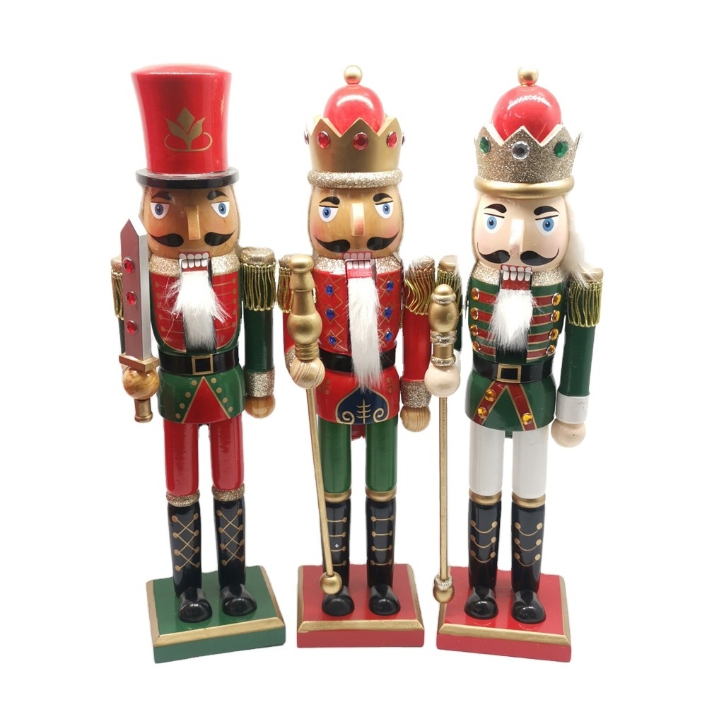 2021 New Product 15 Inches Christmas Nutcracker Soldier Wooden Soldier Nutcracker For Christmas Decoration