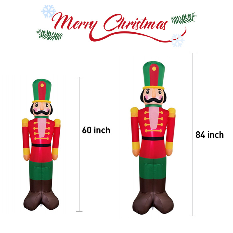 150cm(60inch)/210cm(84inch) Inflatable Decoration Christmas Decorations Nutcracker With LED Lights For Outside Garden