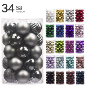 Amazon 4cm Set/34 Christmas Plastic Ball Set Decorations Hanging Christmas Tree decoration