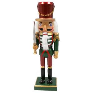 10" Wooden Nutcracker Soldier King Christmas Decoration Gift for Shelves and Tables