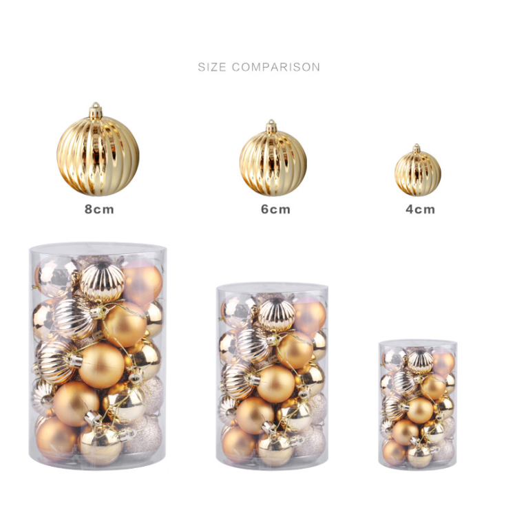 Amazon 4cm Set/34 Christmas Plastic Ball Set Decorations Hanging Christmas Tree decoration