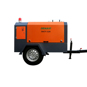 7 bar 190 cfm diesel air compressor for water well drilling rig