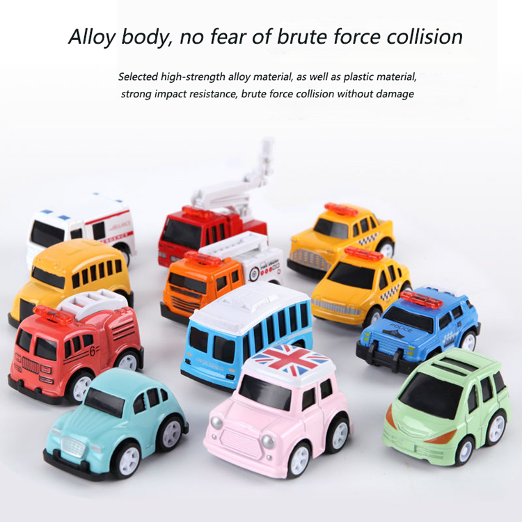 mini Vehicles Cartoon car model 1:250 for 1~6 years boys girls alloy car toy model