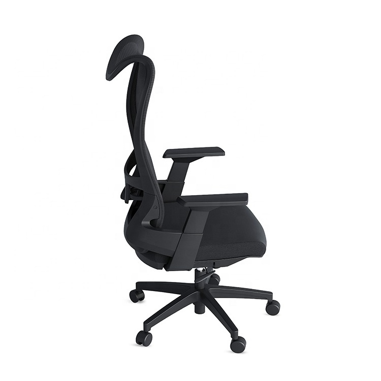 Adjustable Lumber Support Office Chair High Back Fixed Armrest Ergonomic Office Chair