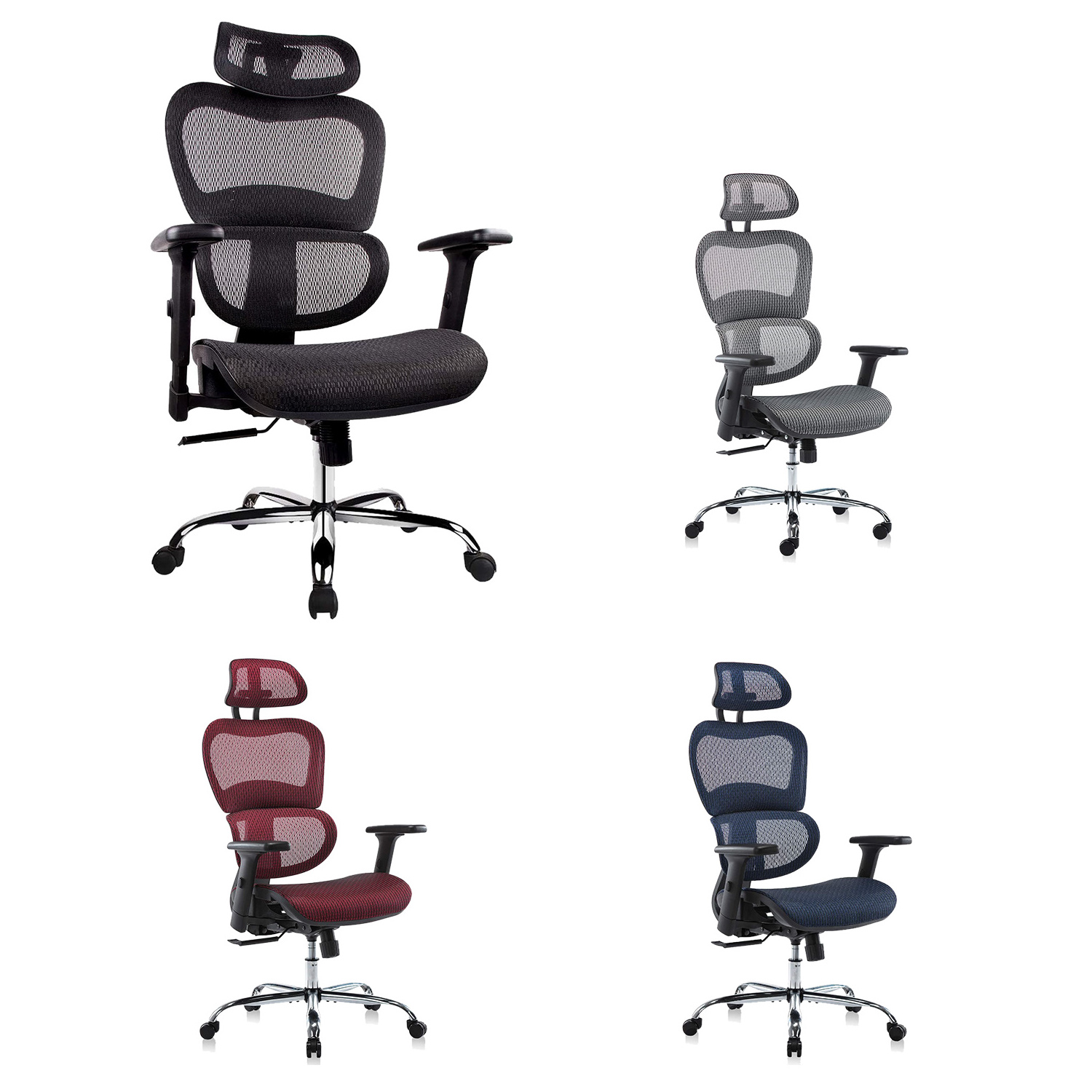 Ergonomic High-Back Full Mesh Office Chair Adjustable Executive Swivel Chair with lumbar support