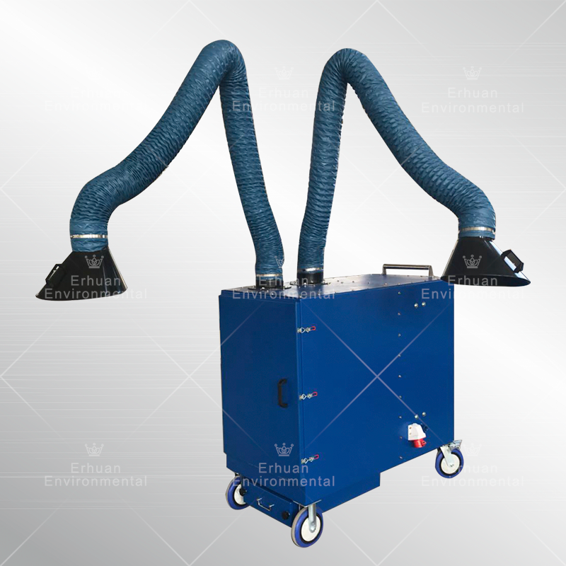 Mobile Air Filtration Unit Extractor Welding Fume Extraction 2 Arm Smoking Pipe Cleaner