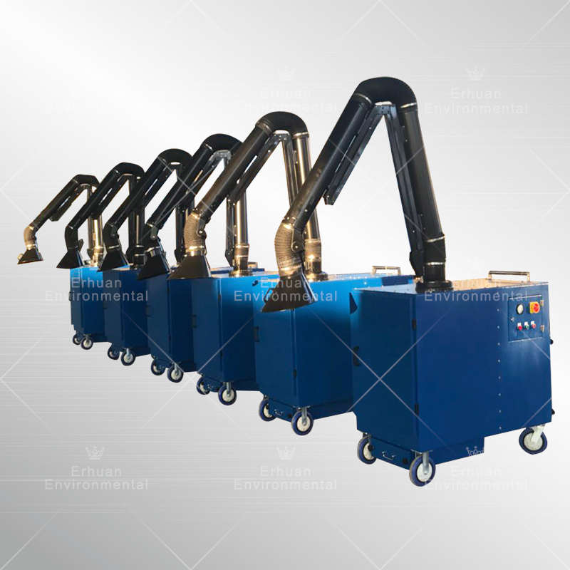 Industrial Factory Mobile Dust Collector Welding Gas Dust Extractor With Suction Arm Self Cleaning System And Ce Certification