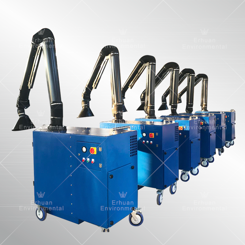 Industrial Factory Mobile Dust Collector Welding Gas Dust Extractor With Suction Arm Self Cleaning System And Ce Certification