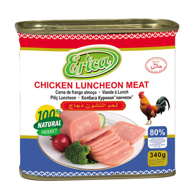 Hot Selling Halal Certificated Chicken/beef Luncheon Meat China Chicken Body Salt OEM HEBEI Normal Temperature Printed Canned