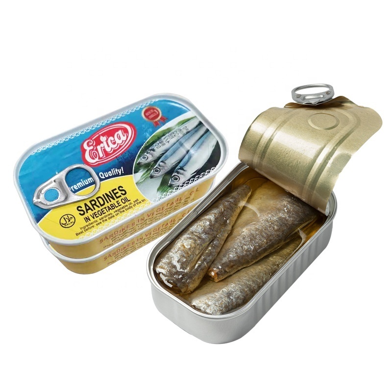 China Verified Supplier For OEM/ODM Available Canned Fish Products 125g*50tins Canned Sardines In Vegetable Oil