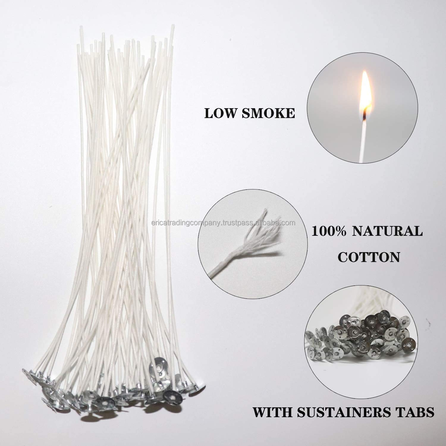 Custom Stable Soy Coated Paraffin Wax Braided Cotton Candle Wick for Candle Making Base with Sustainer Core Tealight Votive