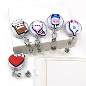 Wholesale Hospital Custom Retractable Badge Clip With Belt Clip Cute Nurse Doctor Name Tag Card Holder Medical Badge Reels