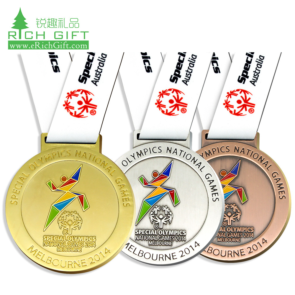 Manufacture personalized 3d sports die casting soft enamel custom gold silver bronze championship awards medal of honor