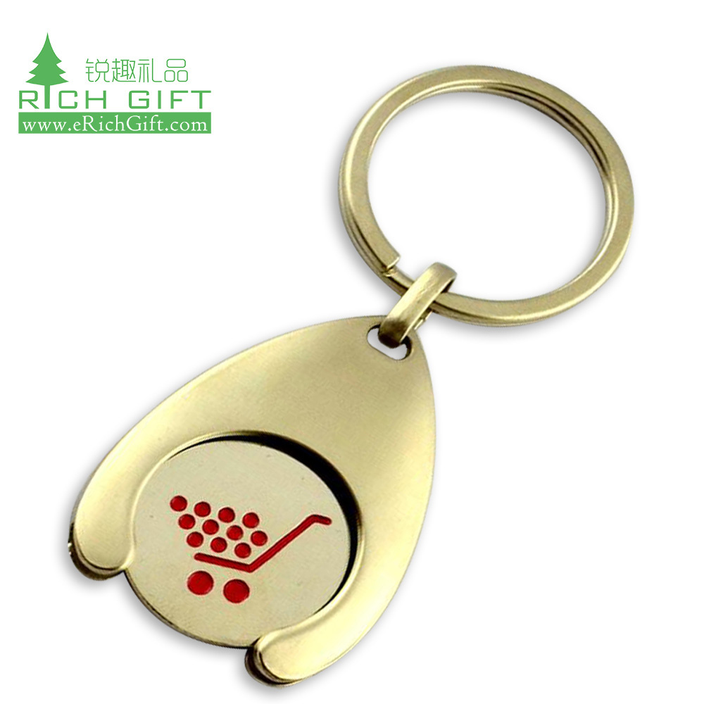 custom made chip trolley key coin token holder logo keyring keychain shopping cart trolley coin token