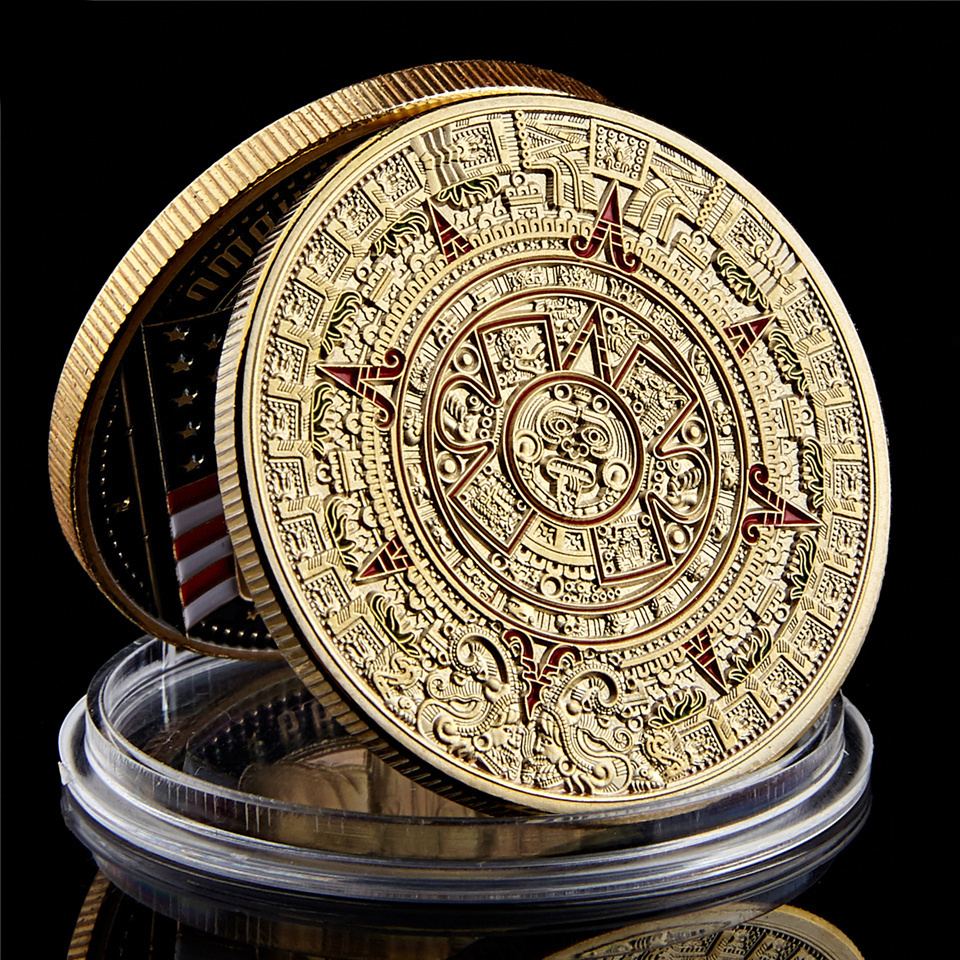 High Quality Maya Metal Coin Art Prophecy Culture Gold Plated Commemorative Coin Collection Collectibles Custom Challenge Coin