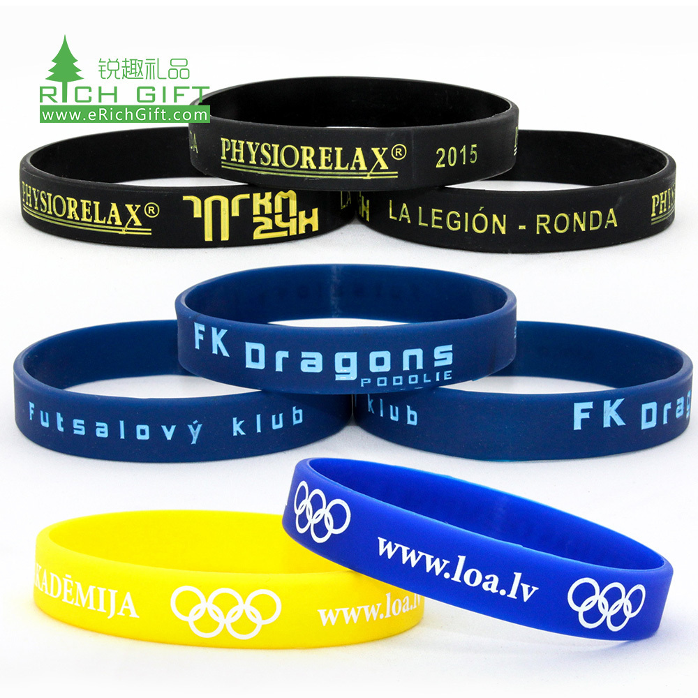 No MOQ Free Sample OEM Cheap Custom Rubber Band Silicone Bracelet Elastic Wristband With Message or Logo