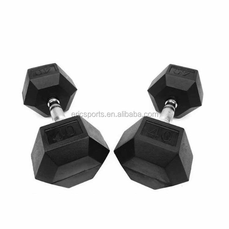 Deluxe Fixed Rubber Coated Hex Dumbbell