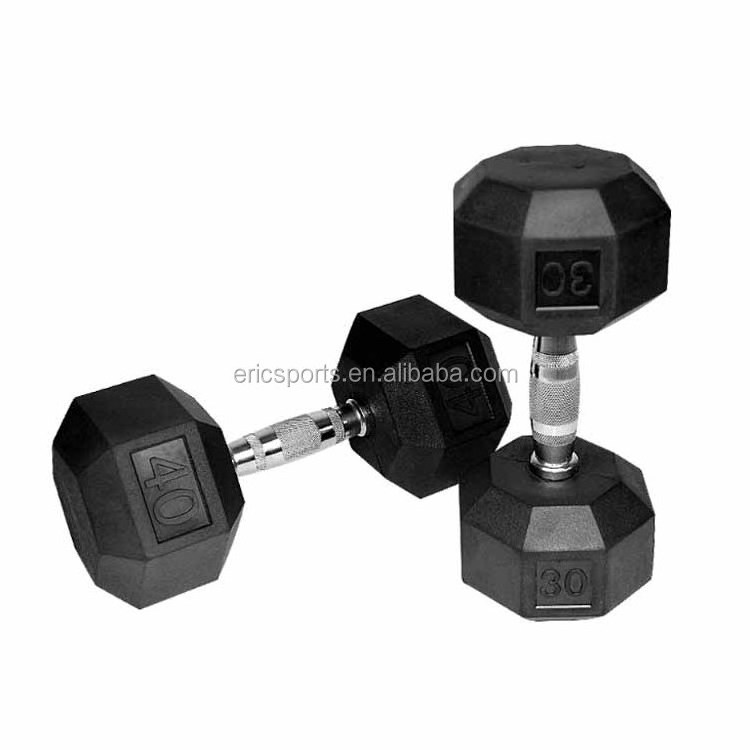 Deluxe Fixed Rubber Coated Hex Dumbbell