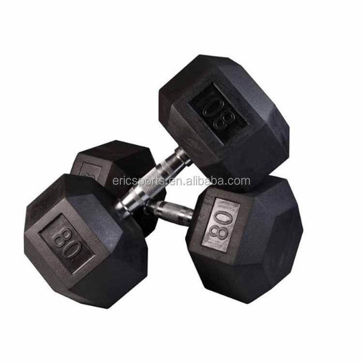 Deluxe Fixed Rubber Coated Hex Dumbbell