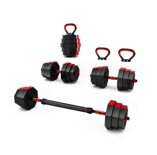 Stock home fitness cheap hot sell 40kg 50kg Adjustable cement  Dumbbells barbell kettlebell set