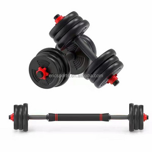 Adjustable Cement Combo15/20/30kg Dual Use Adjustable Gym Equipment 110lbs Dumbbells Barbell Weights 2-in-1 Set