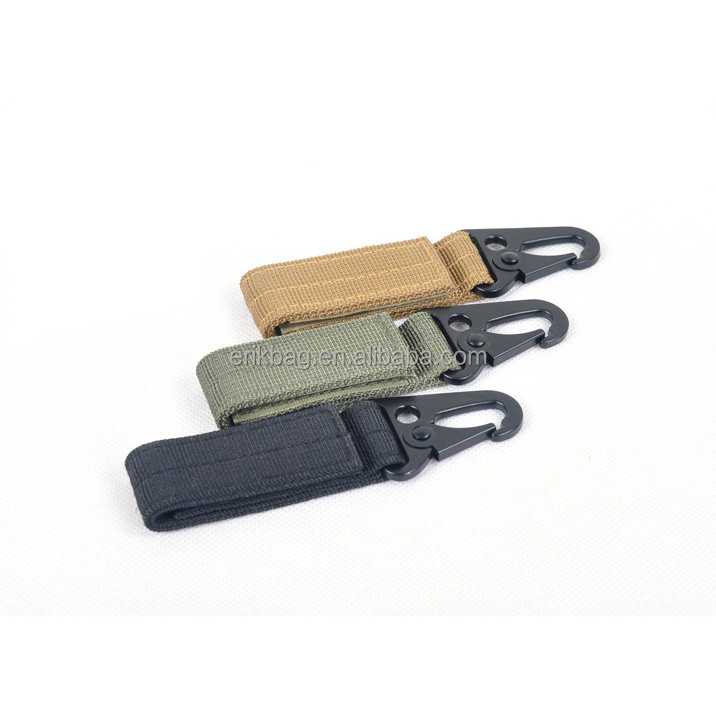 Nylon Tactical Gear Clip Standard Key Ring Holder Nylon Molle Webbing Belt Hooks