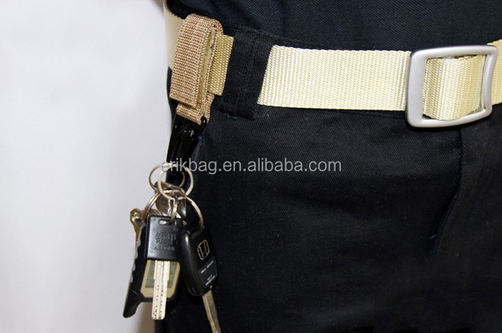 Nylon Tactical Gear Clip Standard Key Ring Holder Nylon Molle Webbing Belt Hooks